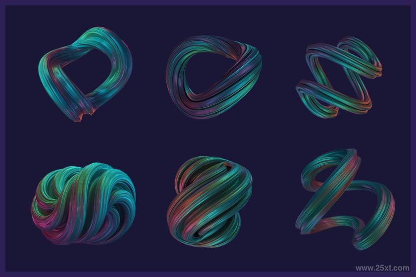 25xt-5042827 Abstract3DRenderingofTwistedShapes-Colorfulz9.jpg