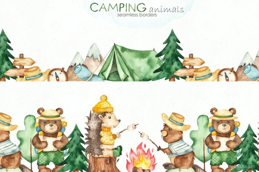 25xt-612007 WatercolorCampinganimalsz10.jpg