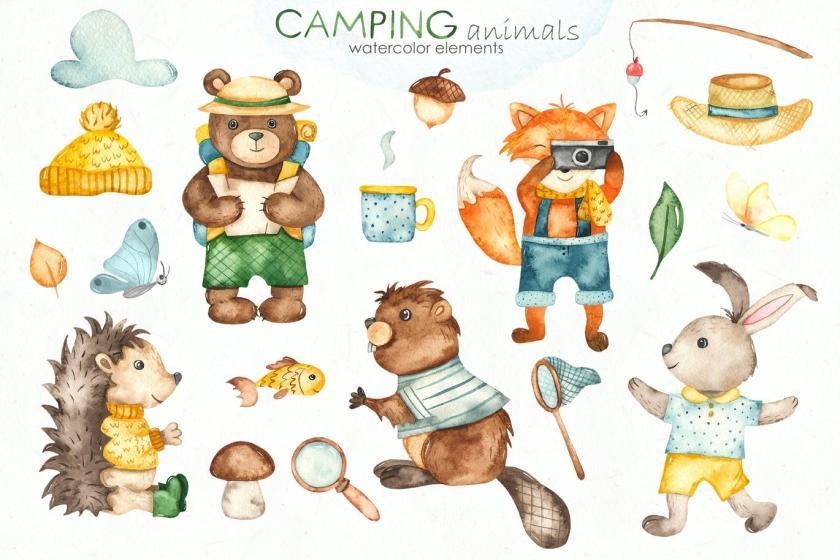 25xt-612007 WatercolorCampinganimalsz3.jpg