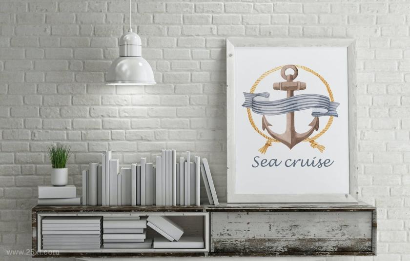 25xt-160411 WatercolorNauticalClipartandseamlesspatternsz7.jpg