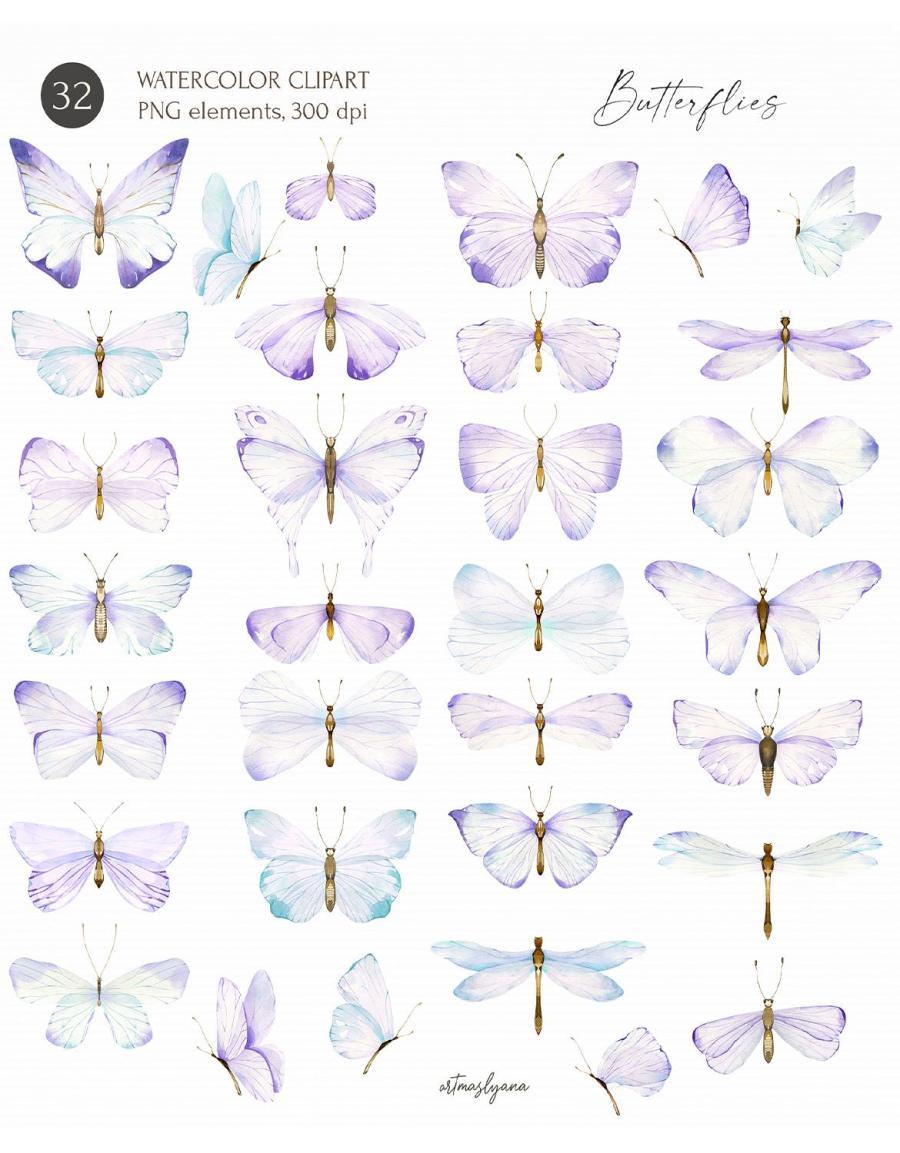 25xt-164947 Watercolor-butterflies-clipart-Cute-blue-insectsz3.jpg