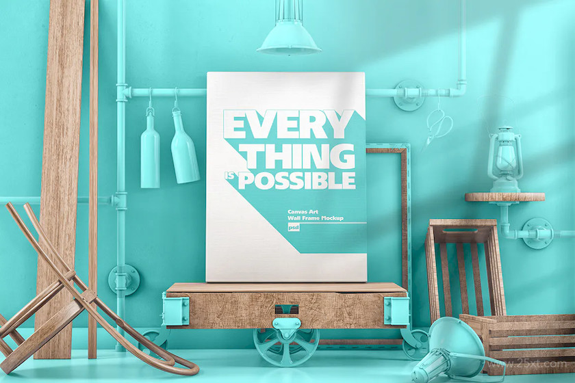 483562 Canvas Art Wall Frame Monochrome Scene Mockup 4.jpg