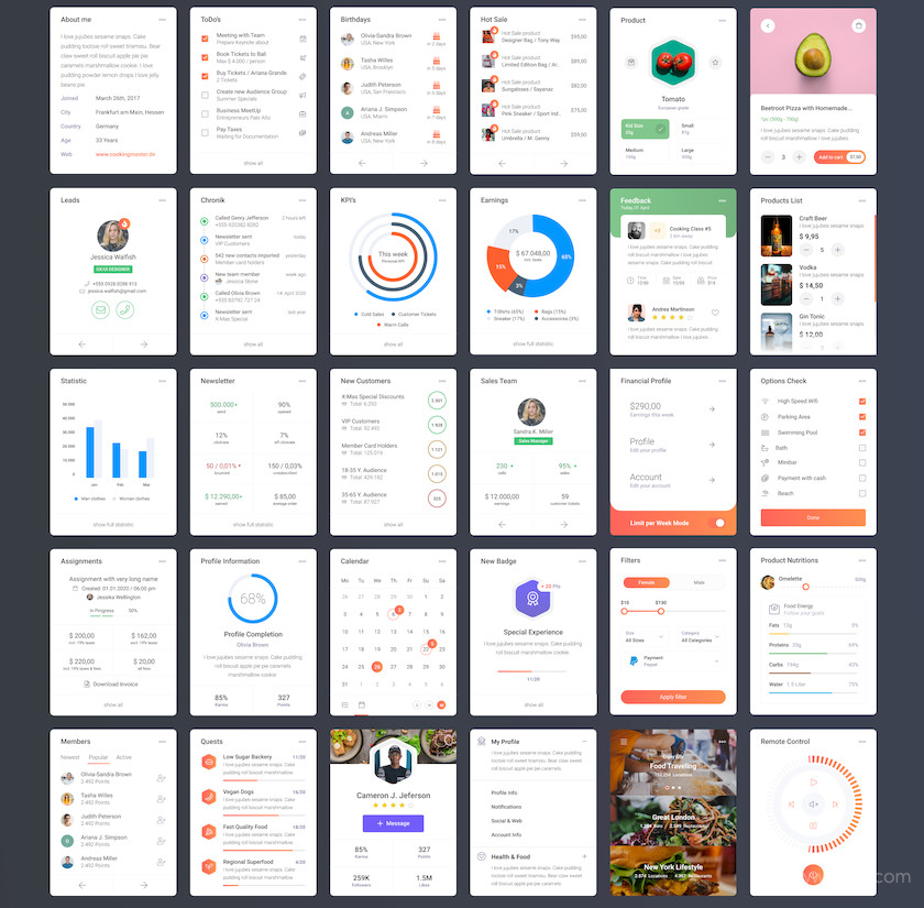 483631 100 Multipurpose UI Kit Cards Package 4.jpg