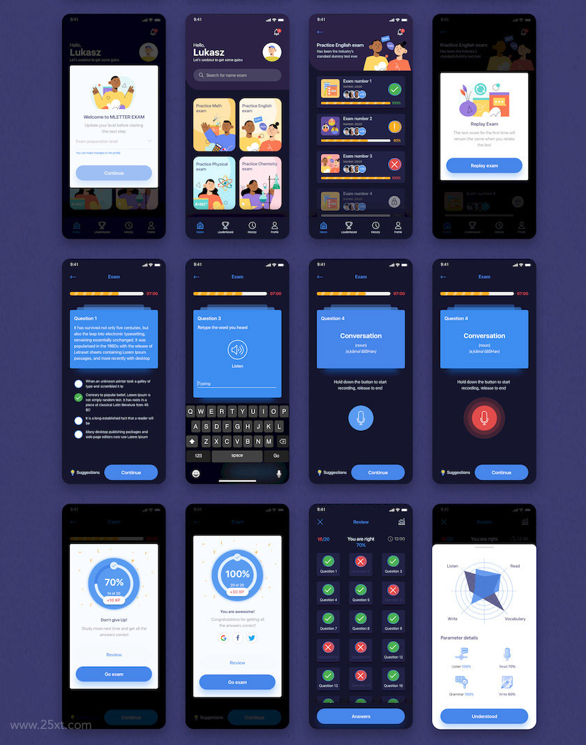 25xt-483784 My Exam app UI kit1.jpg