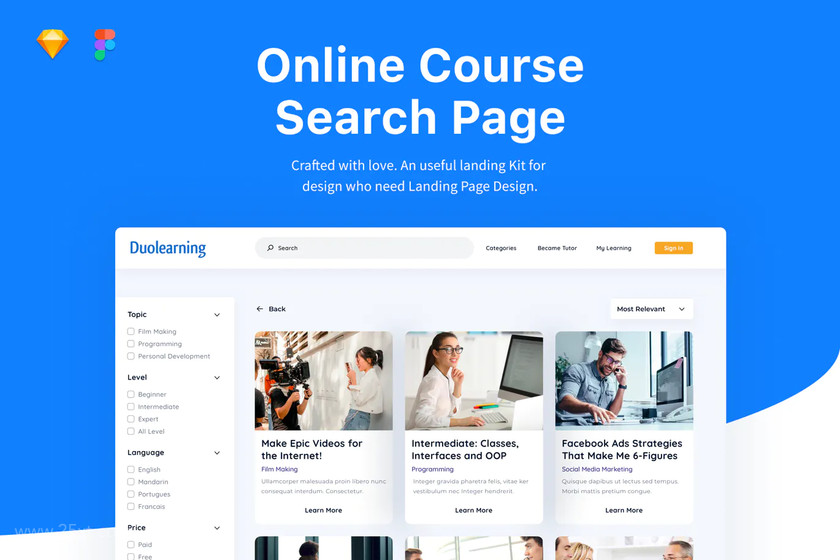 25xt-611051 Online Course - Seach Page UI Website.jpg
