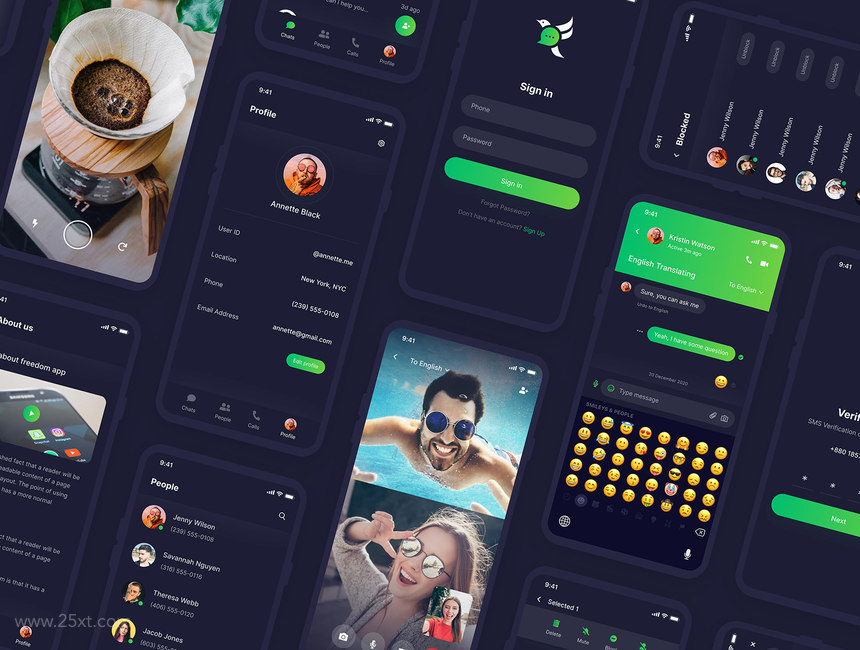 25xt-484985 Freedom Messaging App UI Kit 7.jpg