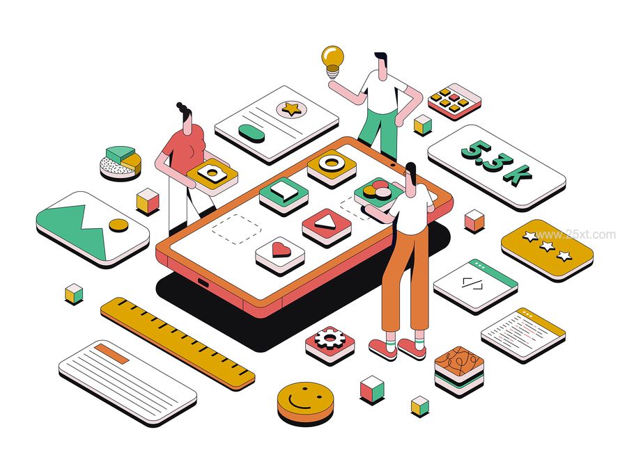 25xt-171359-Isometric Illustrations on various topics6.jpg