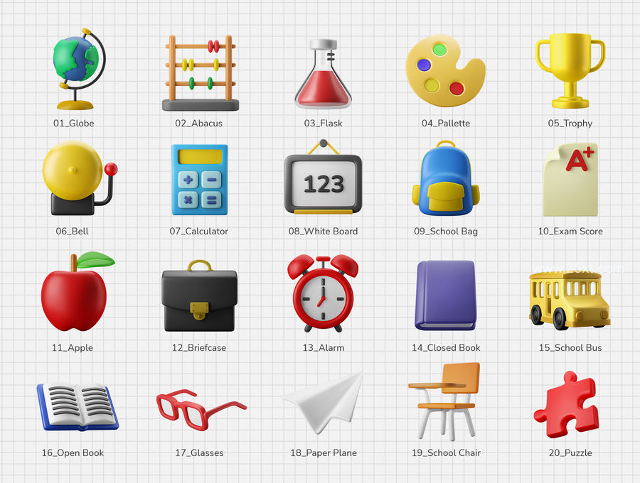 25xt-172472-3D Icon Set - Education School Theme2.jpg