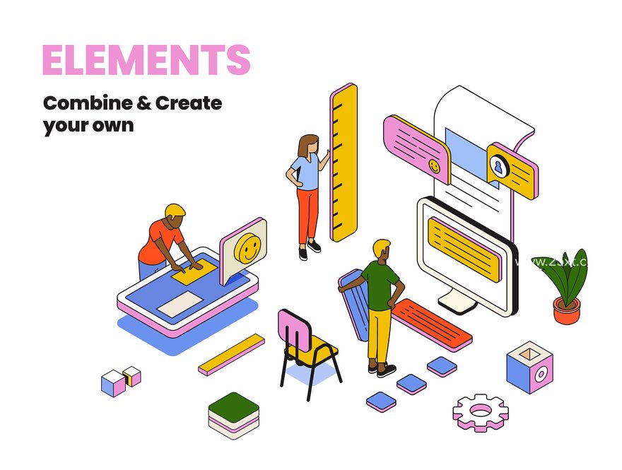 25xt-165463-Collection of Isometric Illustrations on various topics2.jpg