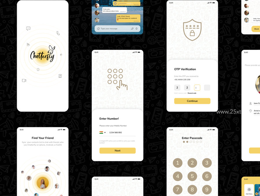 25xt-174611-Chatterfly - Chat App UI Kit Template5.jpg