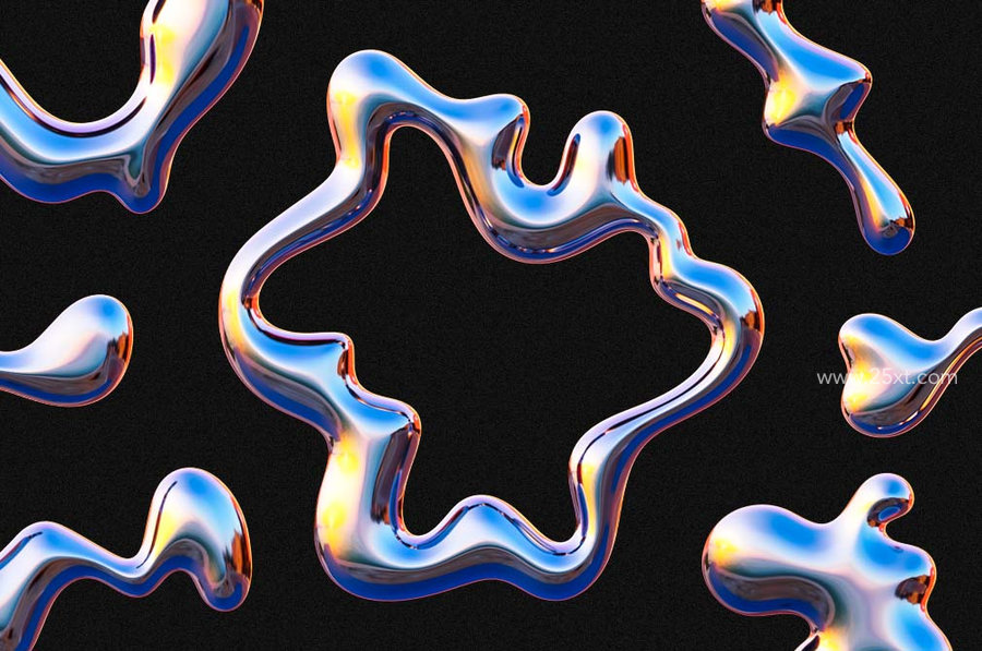 25xt-175190-3d wavy chrome alphabet 5.jpg