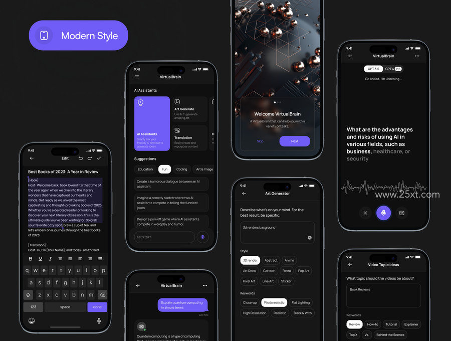 25xt-176608-Virtual Brain AI Chatbot App UI Kit 5.jpg