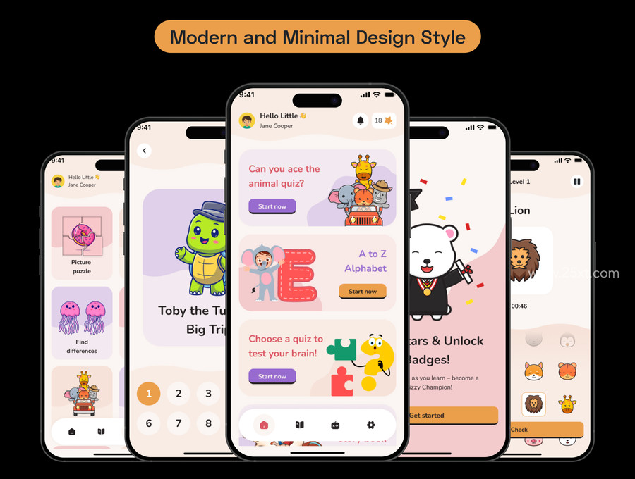 25xt-177036 Curio - Kids Learning Game Mobile App UI Kit3.jpg