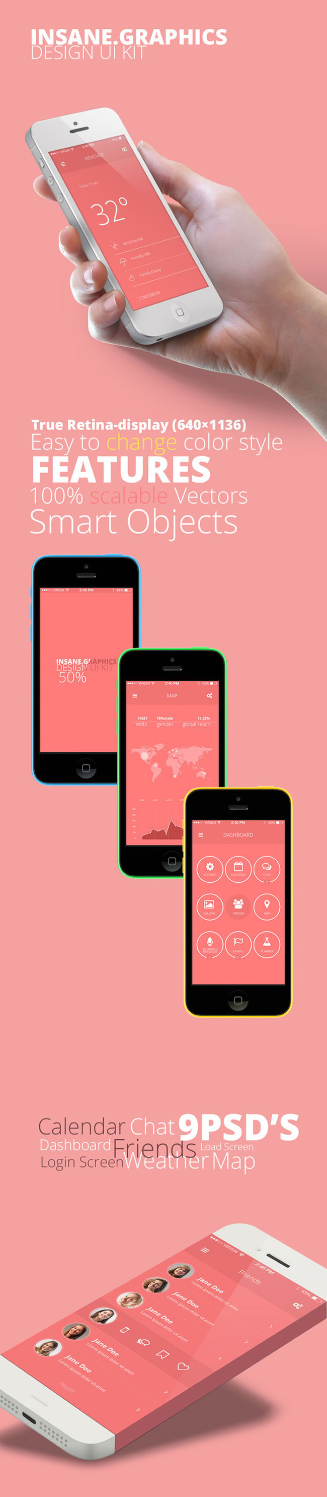 iphone界面模板 PSD素材